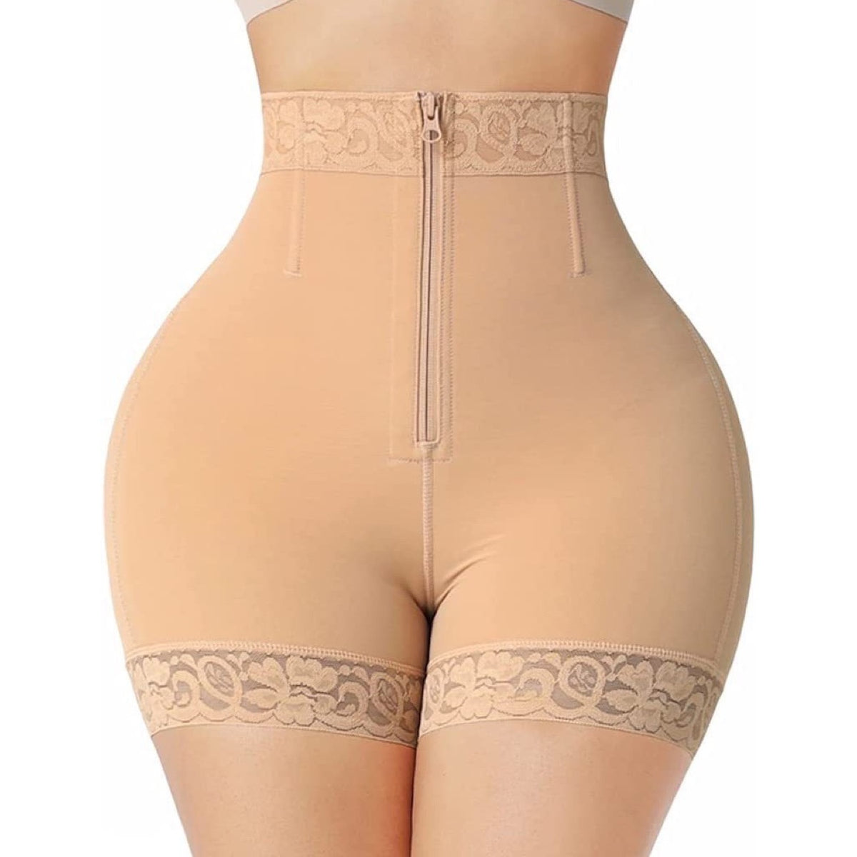 Short gainant taille haute – Beige